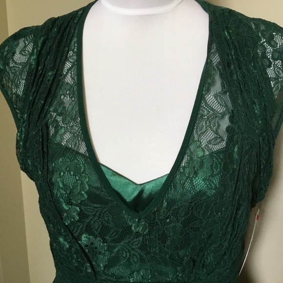 NWT $130 DECODE 1.8 Modcloth green lace dress 10 - Picture 2 of 7